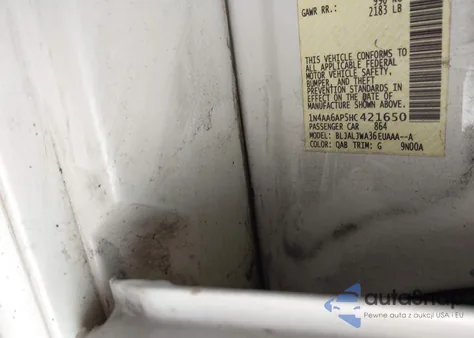 2017 Nissan Maxima 3.5 Sv z USA, uszkodzony, nr VIN 1N4AA6AP5HC421650